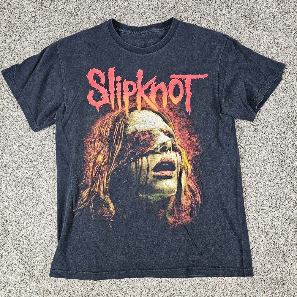 Slipknot Shirt Mens Medium Black Blindfold Girl Subliminal Versus Y2K Vintage